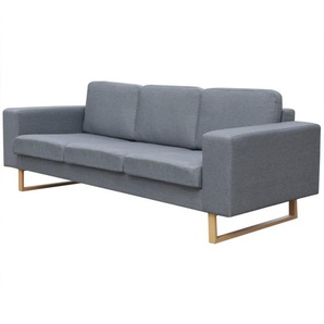 Sofa 3-Sitzer Stoff Hellgrau
