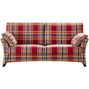 Sofa 3-sitzig rot/kariert - Webstoff Mikado ¦ mehrfarbig ¦ Maße (cm): B: 196 H: 93 T: 91.0