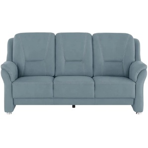 Sofa 3-sitzig aus Mikrofaser Wilma ¦ blau ¦ Maße (cm): B: 198 H: 100 T: 89.0