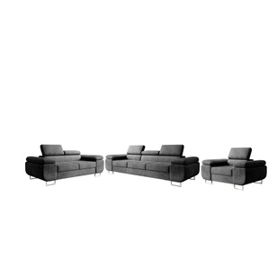 Sofa 3er-Set   ¦ grau ¦ Maße (cm): B: 255 H: 60