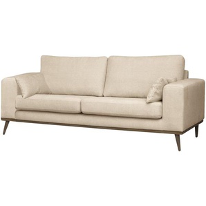 2-Sitzer Sofa Beige/Creme Strukturstoff Talta 197 x 81 x 88cm Retro