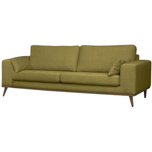 3-Sitzer Sofa Grün/Olivgrün Strukturstoff Talta 237 x 81 x 88cm Skandi
