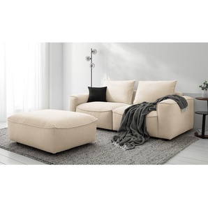2,5-Sitzer Sofa Beige Webstoff Saia 208 x 82 x 99cm Modern