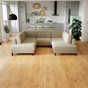 Sofa Cremebeige - Moderne Designer-Couch: Hochwertige Qualität, einzigartiges Design - 268 x 75 x 214 cm, Komplett anpassbar