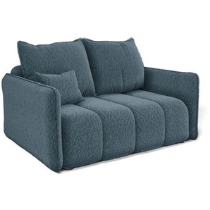 Sofa Designersofa 2-Sitzer MORGANO Stoff Abriamo Blau