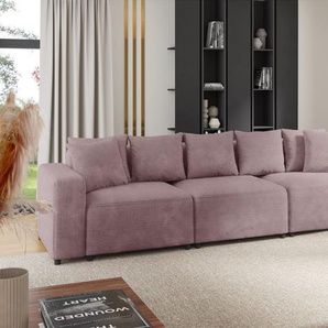 Sofa Designersofa Bigsofa MEGAN 3-Sitzer in Stoff Poso Altrosa