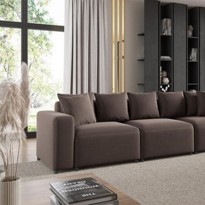 Sofa Designersofa Bigsofa MEGAN 3-Sitzer in Stoff Salvador Braun