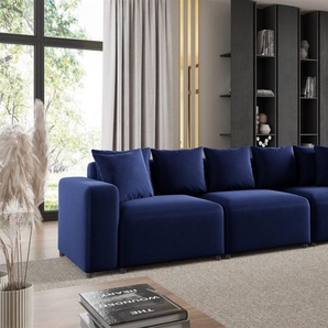 Sofa Designersofa Bigsofa MEGAN 3-Sitzer in Stoff Salvador Dunkelblau
