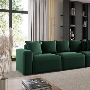 Sofa Designersofa Bigsofa MEGAN 3-Sitzer in Stoff Salvador Dunkelgrün