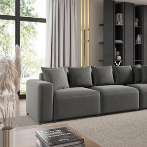 Sofa Designersofa Bigsofa MEGAN 3-Sitzer in Stoff Salvador Grau
