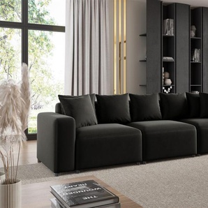 Sofa Designersofa Bigsofa MEGAN 3-Sitzer in Stoff Salvador Schwarz