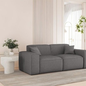 Sofa Designersofa CELES PREMIUM 2-Sitzer in Stoff Artico Grau