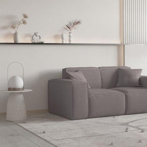 Sofa Designersofa CELES PREMIUM 2-Sitzer in Stoff Ascot Bukla Taupe
