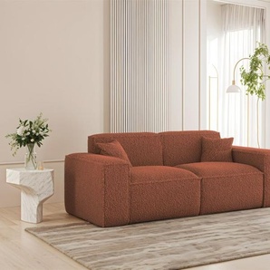 Sofa Designersofa CELES PREMIUM 2-Sitzer in Stoff Sven Rostbraun