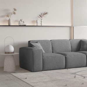 Sofa Designersofa CELES PREMIUM 3-Sitzer in Stoff Ascot Bukla Graphit