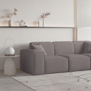 Sofa Designersofa CELES PREMIUM 3-Sitzer in Stoff Ascot Bukla Taupe