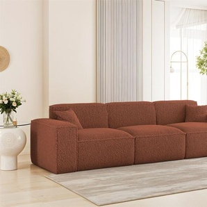Sofa Designersofa CELES PREMIUM 3-Sitzer in Stoff Sven Rostbraun