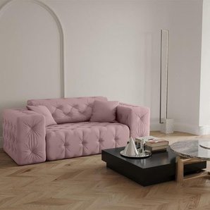 Sofa Designersofa CHANTAL 2-Sitzer in Stoff Opera Velvet Pink
