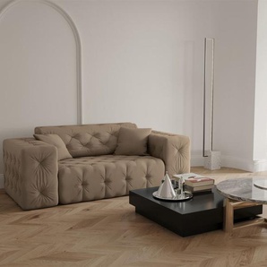 Sofa Designersofa CHANTAL 2-Sitzer in Stoff Opera Velvet Taupe