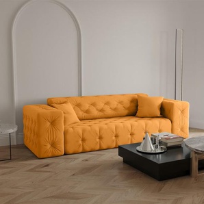 Sofa Designersofa CHANTAL 3-Sitzer in Stoff Opera Velvet Gelb