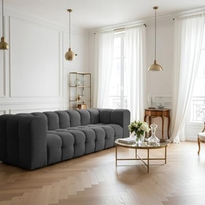Sofa Designersofa SOLVIE 4-Sitzer in Stoff Moly Anthrazit
