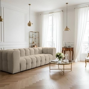 Sofa Designersofa SOLVIE 4-Sitzer in Stoff Moly Beige