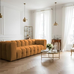 Sofa Designersofa SOLVIE 4-Sitzer in Stoff Moly Orange