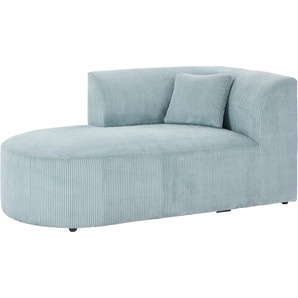 Sofa-Eckelement ANDAS Alesund Polsterelemente Gr. Cord, Armlehne links, blau (petrol) Sofaelemente