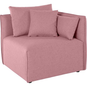 Sofa-Eckelement ANDAS Nöre Polsterelemente Gr. Struktur fein, rosa (rosé) Sofaelemente Modul - zum Zusammenstellen; in vielen Bezugsqualitäten und Farben