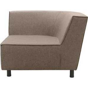 Sofa-Eckelement DOMO COLLECTION Sonna, individuell zusammenstellbar Polsterelemente Gr. Flachgewebe, ohne Hocker, braun Gartensofas