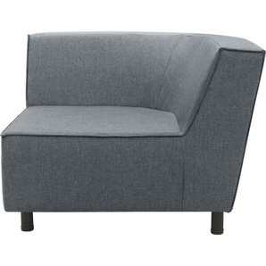 Sofa-Eckelement DOMO COLLECTION Sonna, individuell zusammenstellbar Polsterelemente Gr. Flachgewebe, ohne Hocker, grau (dunkelgrau) Gartensofas