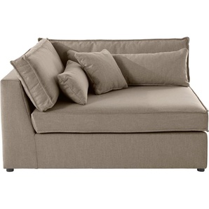 Sofa-Eckelement RAUM.ID Enid Polsterelemente Gr. Struktur (recyceltes Polyester), Eckelement links, grau (taupe) Sofaelemente Teil eines Modulsofas, fester Sitzkomfort, auch in Breitcord
