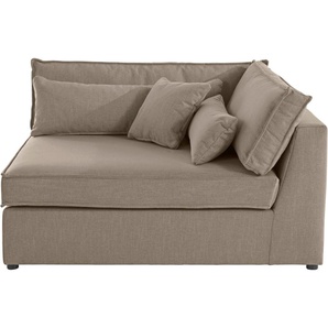 Sofa-Eckelement RAUM.ID Enid Polsterelemente Gr. Struktur (recyceltes Polyester), Eckelement rechts, grau (taupe) Sofaelemente