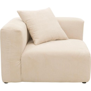 Sofa-Eckelement RAUM.ID Gerrid Polsterelemente Gr. Cord, mit Kissen, beige (creme) Sofaelemente Cord-Bezug, Modul-Eckelement, auch einzeln stellbar
