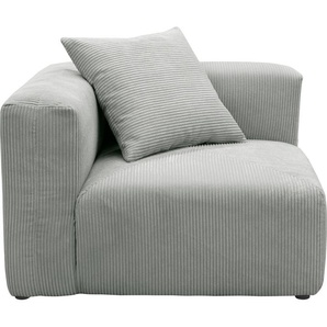 Sofa-Eckelement RAUM.ID Gerrid Polsterelemente Gr. Cord, mit Kissen, grau (hellgrau) Sofaelemente
