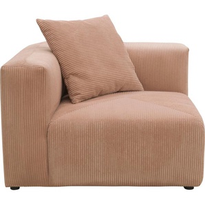 Sofa-Eckelement RAUM.ID Gerrid Polsterelemente Gr. Cord, mit Kissen, rosa (rose) Sofaelemente