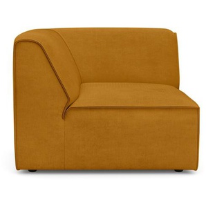 Sofa-Eckelement RAUM.ID Merid Polsterelemente Gr. Samtcord, Eckelement links, gelb (curry) Sofaelemente