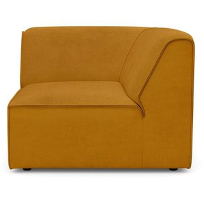 Sofa-Eckelement RAUM.ID Merid Polsterelemente Gr. Samtcord, Eckelement rechts, gelb (curry) Sofaelemente