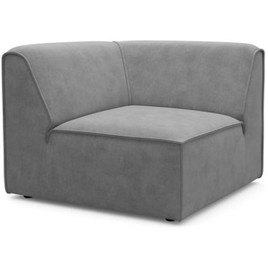 Sofa-Eckelement RAUM.ID Merid Polsterelemente Gr. Samtoptik, Eckelement links, grau (hellgrau) Sofaelemente