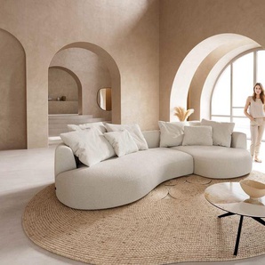 Sofa Edina 330x170 cm Bouclé Creme-Weiß, Big Sofas