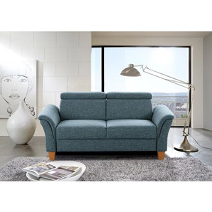 Sofa Eustis 2,5-Sitzer Blau Flachgewebe Amra 180 x 84 x 93cm Modern
