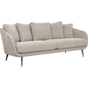 Sofa FURNINOVA Asterix Night Sofas Gr. B/H/T: 223 cm x 87 cm x 95 cm, Baumwolle, ohne Bettfunktion, beige (sand) Einzelsofa 2-Sitzer-Sofa 3-Sitzer-Sofa 2-Sitzer Sofas 5 Rückenkissen, bequem durch Memoryschaum, mit Federn gefüllte Kissen