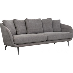 Sofa FURNINOVA Asterix Night Sofas Gr. B/H/T: 223 cm x 87 cm x 95 cm, Baumwolle, ohne Bettfunktion, braun (brown) Einzelsofa 2-Sitzer-Sofa 3-Sitzer-Sofa 2-Sitzer Sofas 5 Rückenkissen, bequem durch Memoryschaum, mit Federn gefüllte Kissen