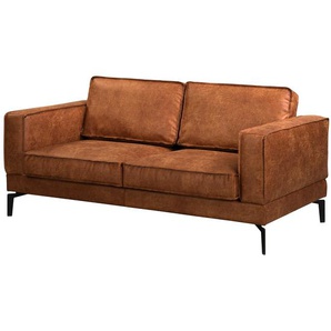 2-Sitzer Sofa Braun Microfaser Yaka 173 x 81 x 96cm Modern