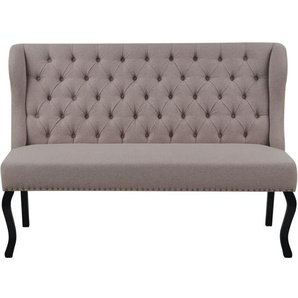 Sofa Hellbraun Stoffbezug 2-Sitzer Küchensofa mit Holzgestell Modernes Ohrensofa Wohnzimmer Salon Möbel Wohnecke Sitzecke Küche