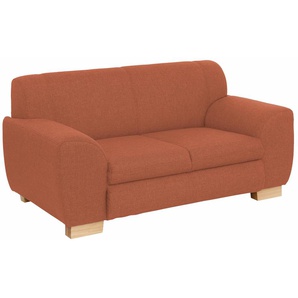 Sofa HOME AFFAIRE Nika Sofas Gr. B/H/T: 159 cm x 78 cm x 84 cm, Struktur fein, 2-Sitzer, orange (terra) Home Affaire wahlweise als 2-oder 3-Sitzer, in 2 Bezugsvarianten