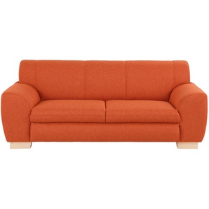 Sofa HOME AFFAIRE Nika Sofas Gr. B/H/T: 195 cm x 78 cm x 84 cm, Struktur fein, 3-Sitzer, orange (terra) Home Affaire