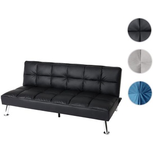 Sofa HWC-K21, Klappsofa Couch Schlafsofa, Nosagfederung Schlaffunktion Liegefläche 181x107cm ~ Kunstleder, schwarz
