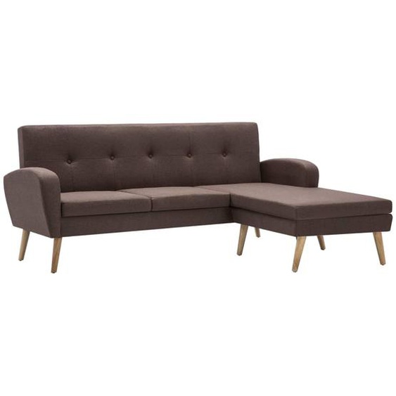 Sofa in L-Form Stoffbezug 186 x 136 x 79 cm Braun