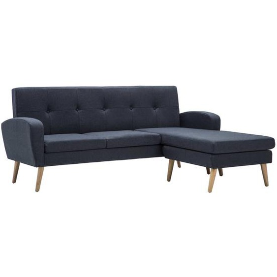 Sofa in L-Form Stoffbezug 186 x 136 x 79 cm Dunkelgrau